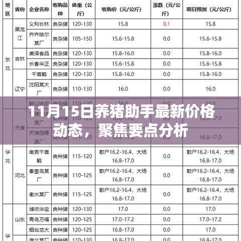 11月15日养猪助手最新价格动态,聚焦要点分析