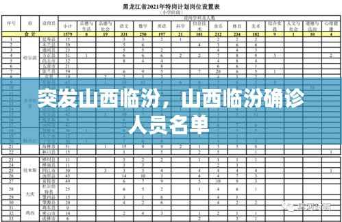 突发山西临汾,山西临汾确诊人员名单